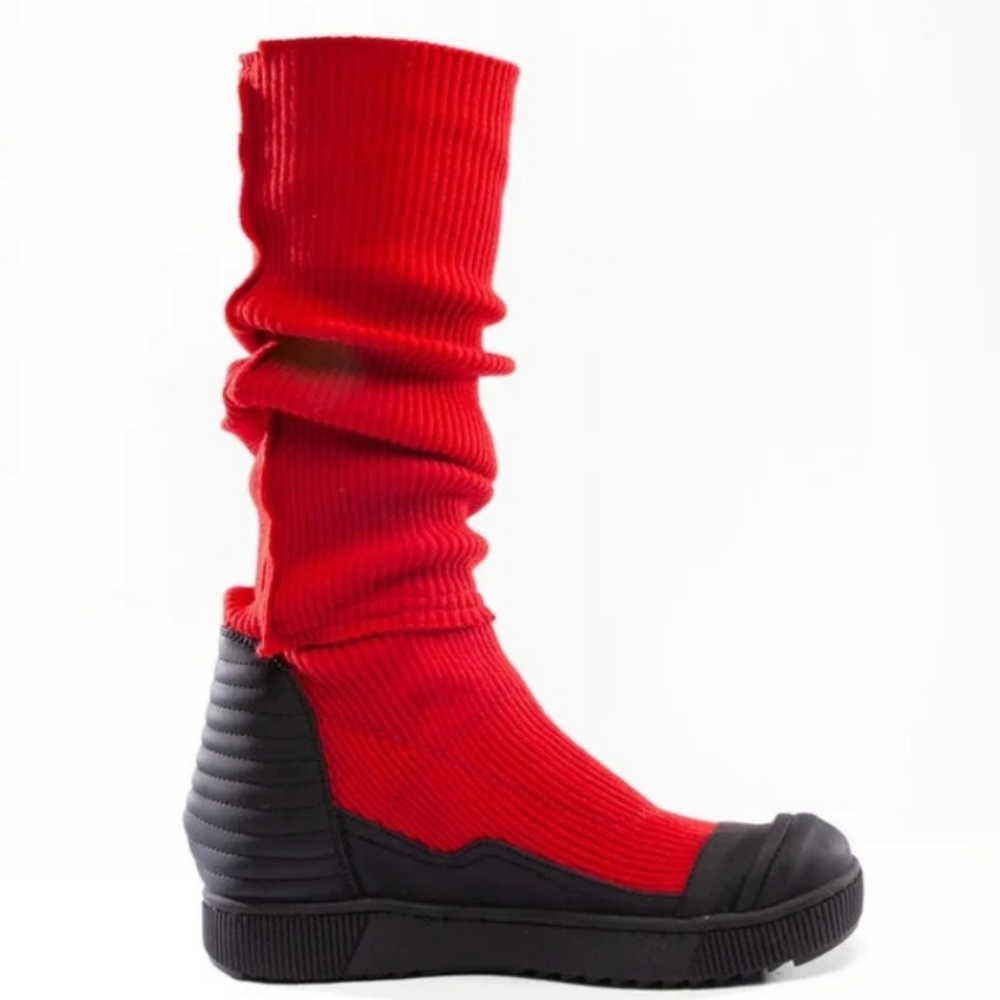 Red and Black Women's Combat Boots